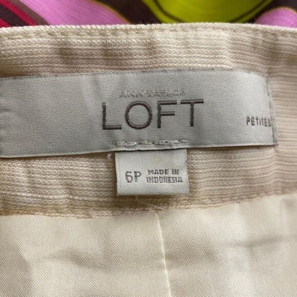 Loft Ann Taylor Pleated Skirt Stiped Size 6P - Picture 5 of 6